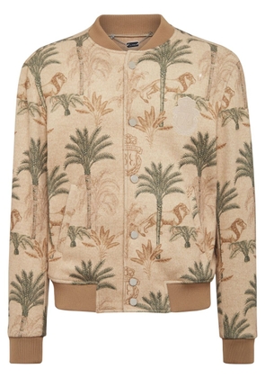 Billionaire palm tree-print bomber jacket - Neutrals