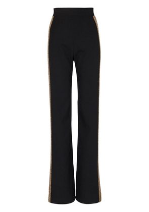 Balmain sequin-embellished wide-leg trousers - Black