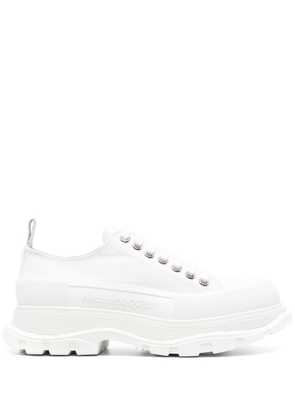 Alexander McQueen lace-up leather sneakers - White