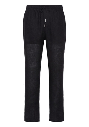 Billionaire straight-leg linen trousers - Black