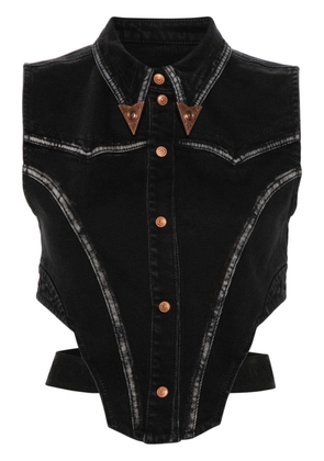 Versace Jeans Couture corset-style denim vest - Black
