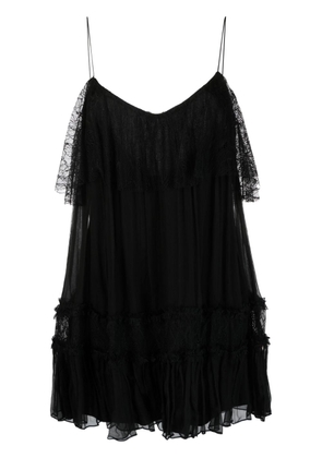 NISSA sleeveless silk mini dress - Black