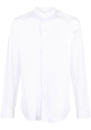 FURSAC collarless long-sleeve cotton shirt - White