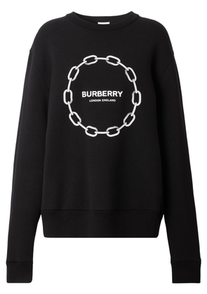 Burberry chain-print wool-cotton sweatshirt - Black