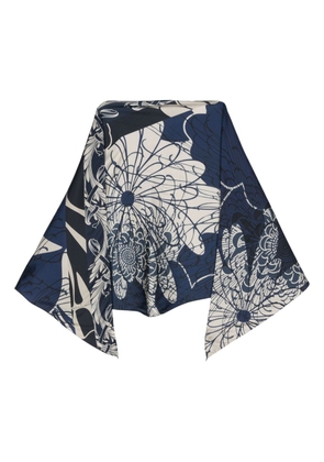 Pierre-Louis Mascia floral-print silk scarf - Blue