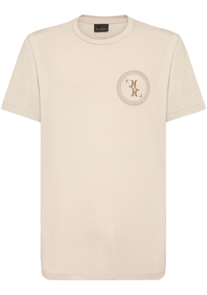 Billionaire logo-embroidered cotton T-shirt - Neutrals