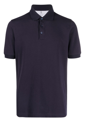 Brunello Cucinelli cotton short-sleeved polo shirt - Blue