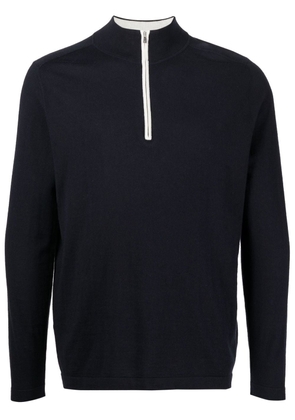 N.Peal half-zip cotton-cashmere jumper - Blue
