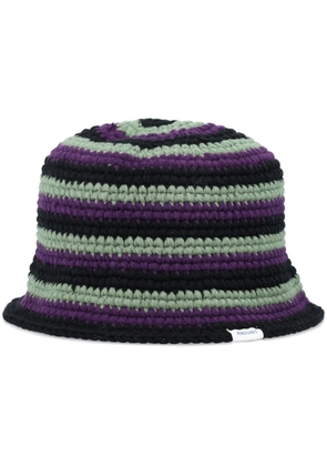 RASSVET striped crochet-knit bucket hat - Black