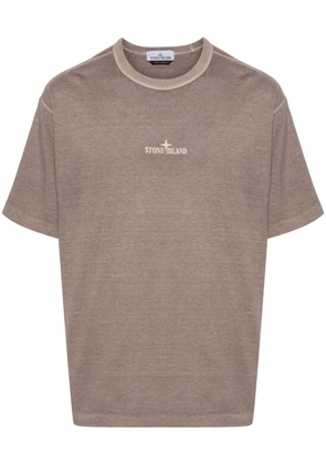 Stone Island embroidered-logo cotton T-shirt - Grey