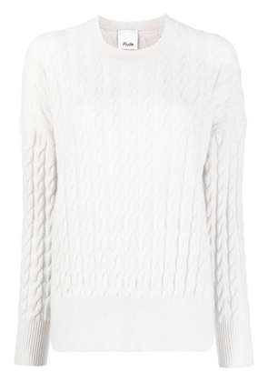 Allude cable-knit long-sleeve jumper - Neutrals