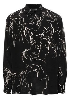 Emporio Armani abstract-print shirt - Black
