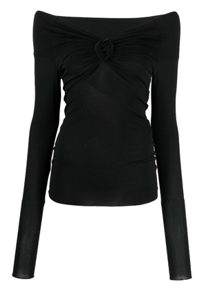 Blumarine drop shoulder long-sleeve blouse - Black