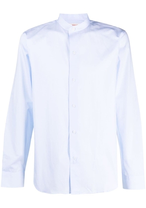 FURSAC collarless long-sleeve cotton shirt - Blue