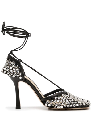 Bottega Veneta crystal-embellished tie-ankle sandals - Black