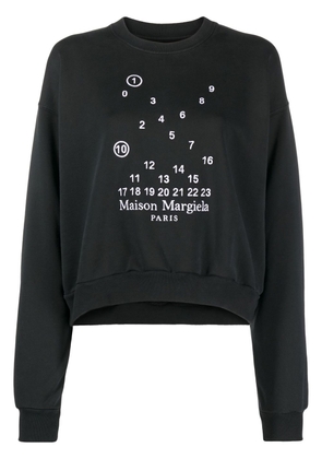 Maison Margiela numbers-motif cotton sweatshirt - Black