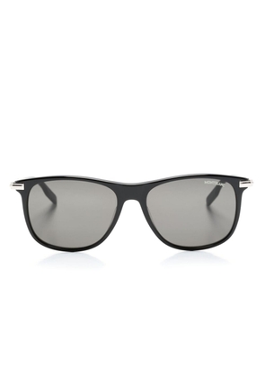 Montblanc logo-plaque square-frame sunglasses - Black