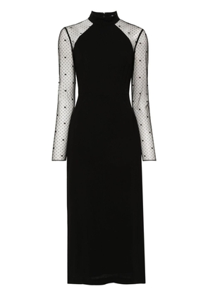 Karl Lagerfeld point-d'esprit crepe dress - Black