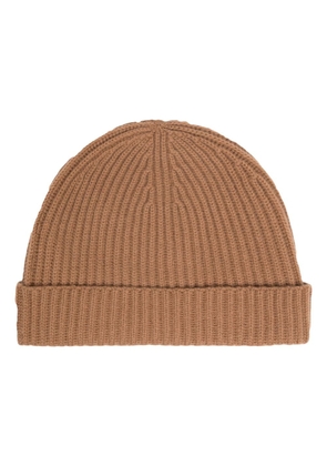 N.Peal ribbed-knit cashmere beanie - Brown