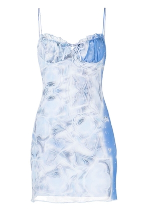 Fiorucci ice-print balconette minidress - Blue