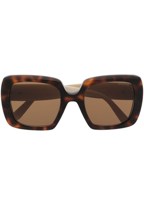 Moncler Eyewear side logo-plaque detail sunglasses - Brown