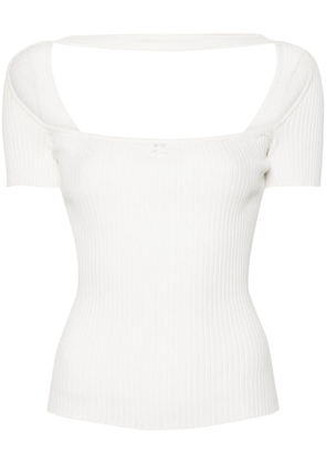 Courrèges Hyperbole ribbed-knit T-shirt - White