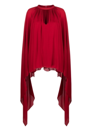 Elie Saab ruched silk blouse - Red