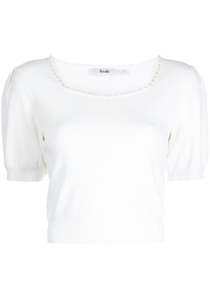 b+ab faux pearl-embellished knitted top - White