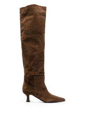 3juin 60mm pointed-toe suede boots - Brown
