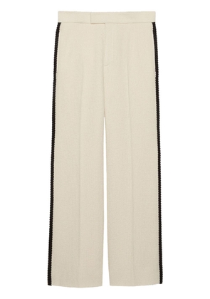 Gucci Retro logo-patch tweed trousers - White