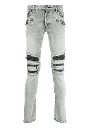 Balmain ripped slim-cut jeans - Grey