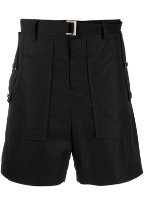 sacai drop-crotch cotton shorts - Black