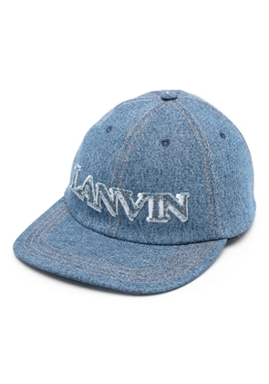 Lanvin logo-appliqué denim cap - Blue