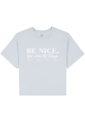 Sporty & Rich Be Nice cropped cotton T-shirt - Blue