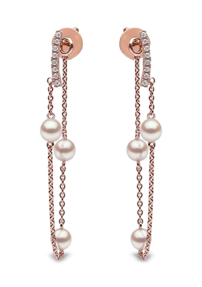 Yoko London 18kt rose gold Trend freshwater pearl and diamond earrings - Pink