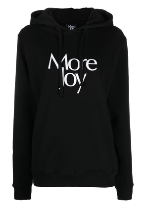 More Joy logo print drawstring hoodie - Black