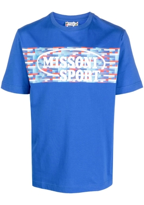 Missoni logo-print cotton T-shirt - Blue