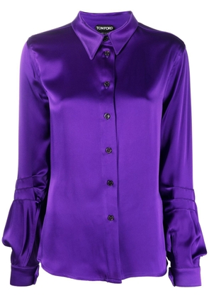 TOM FORD puff-sleeve buttoned shirt - Purple