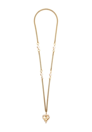 CHANEL Pre-Owned CC heart-pendant chain necklace - Gold
