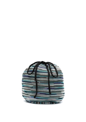 Missoni knitted drawstring bucket bag - Blue