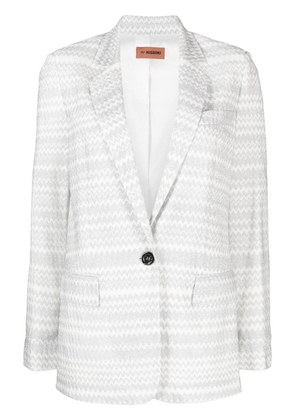 Missoni zigzag-pattern single-breasted blazer - White