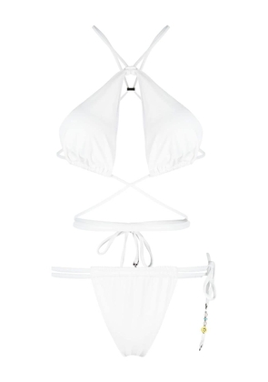 BARROW bead-embellished halterneck-fastening bikini - White