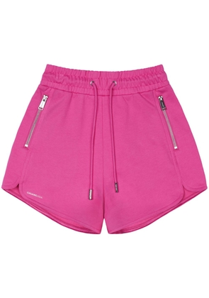 TEAM WANG design logo-print cotton track shorts - Pink