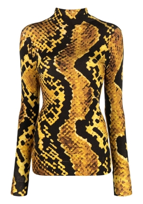 AZ FACTORY x Thebe Magugu snake-print top - Yellow