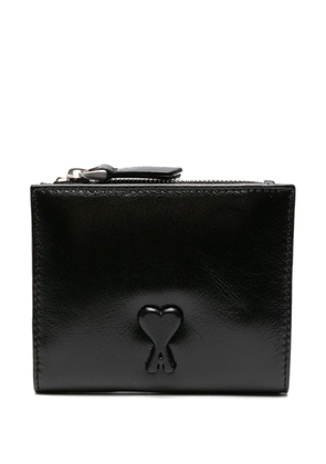 AMI Paris Ami de Coeur-embossed leather wallet - Black