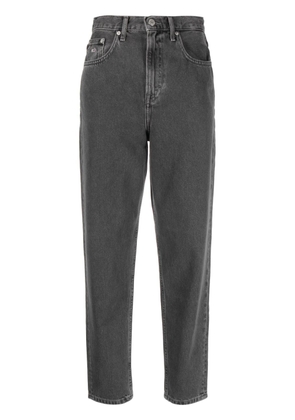 Tommy Jeans logo-patch cotton blend tapered trousers - Grey