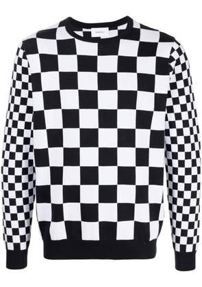 Ports V checkerboard-print knit jumper - Black