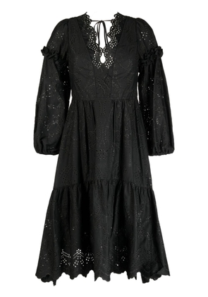 Marchesa Rosa Nolana cotton midi dress - Black