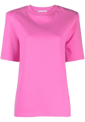 The Attico padded-shoulder T-shirt - Pink