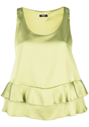 LIU JO ruffle-trim sleeveless blouse - Green